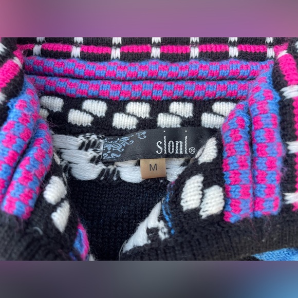 SIONI Open Front Long Cardigan bohemian boho Coogie Style sweater hippie Rainbow - Picture 3 of 10